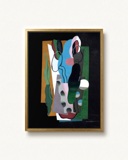 Les Tulipes — 24 x 32, Modern - Gold floating frame