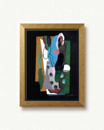 Les Tulipes — 9 x 12, Modern - Gold floating frame