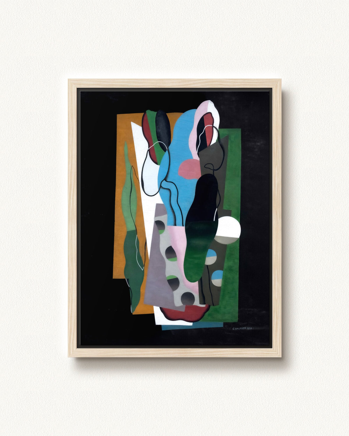 Les Tulipes — 18 x 24, Modern - Natural floating frame