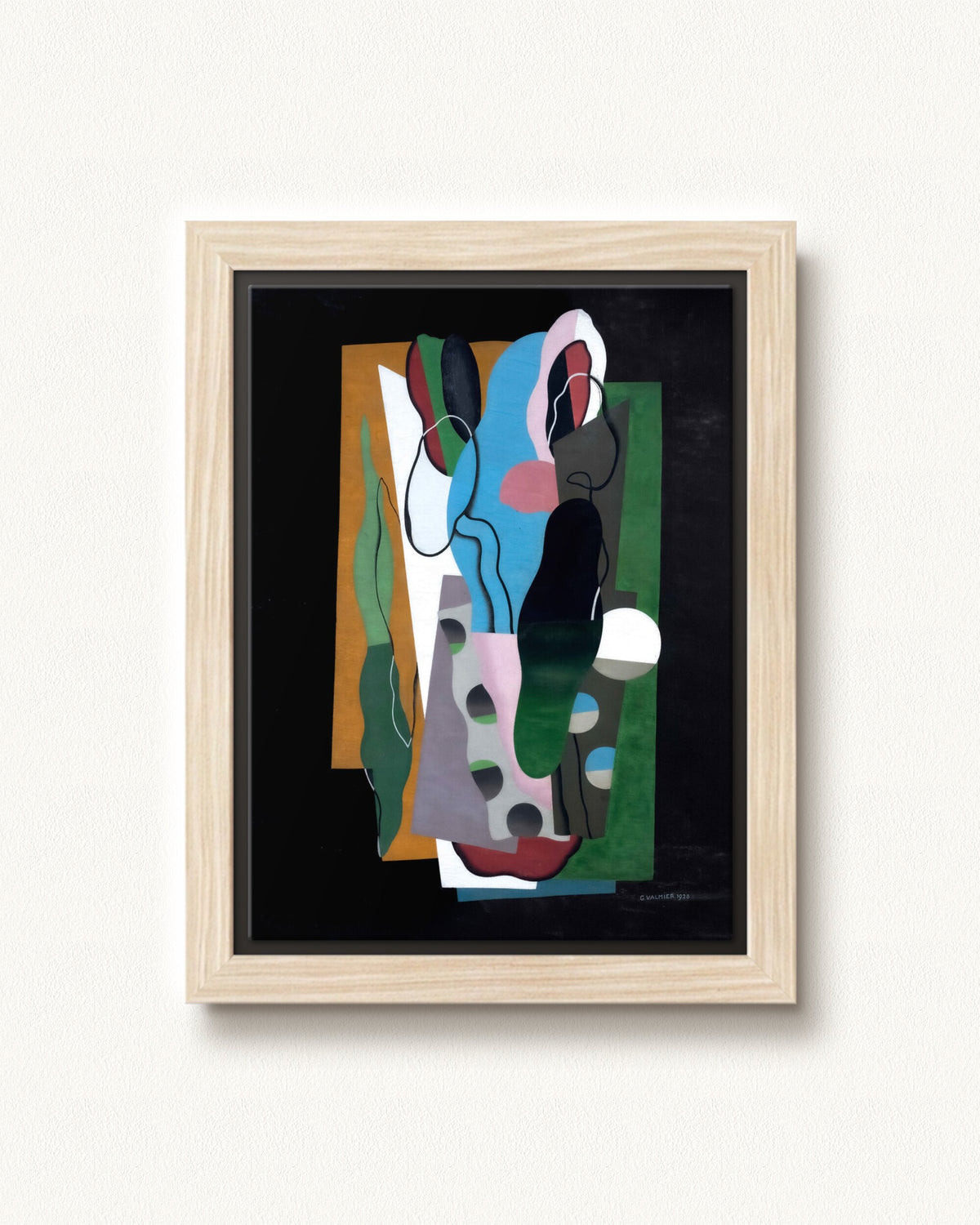Les Tulipes — 9 x 12, Modern - Natural floating frame