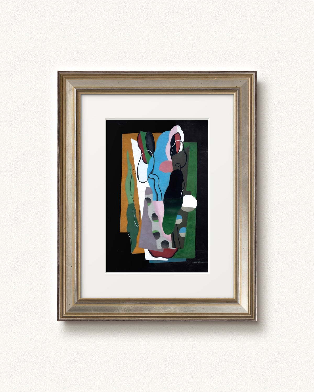 Les Tulipes — 9 x 12, Signature Antique Silver Panel frame, with white mat