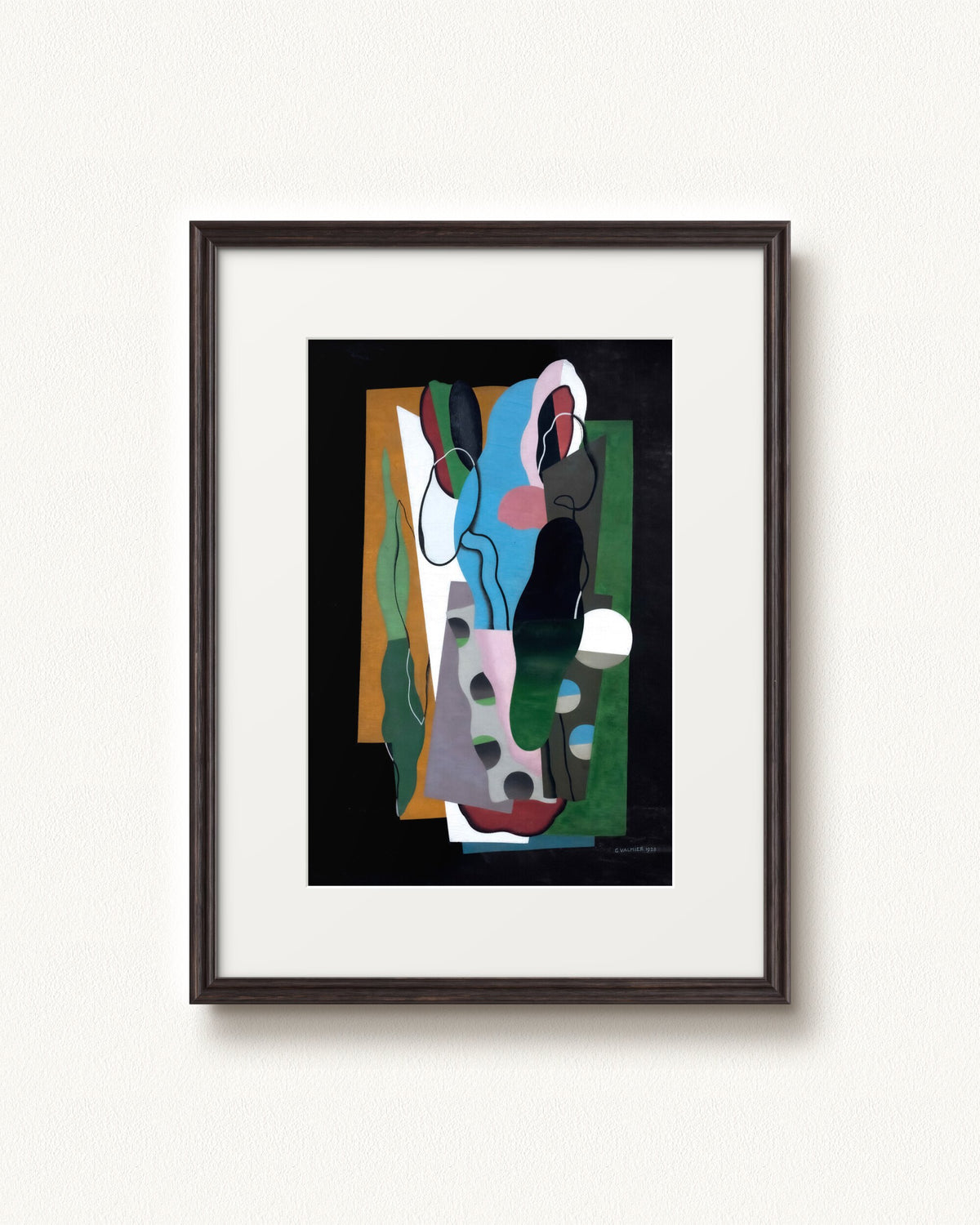 Les Tulipes — 24 x 32, Signature Distressed Dark Woodgrain frame, with white mat