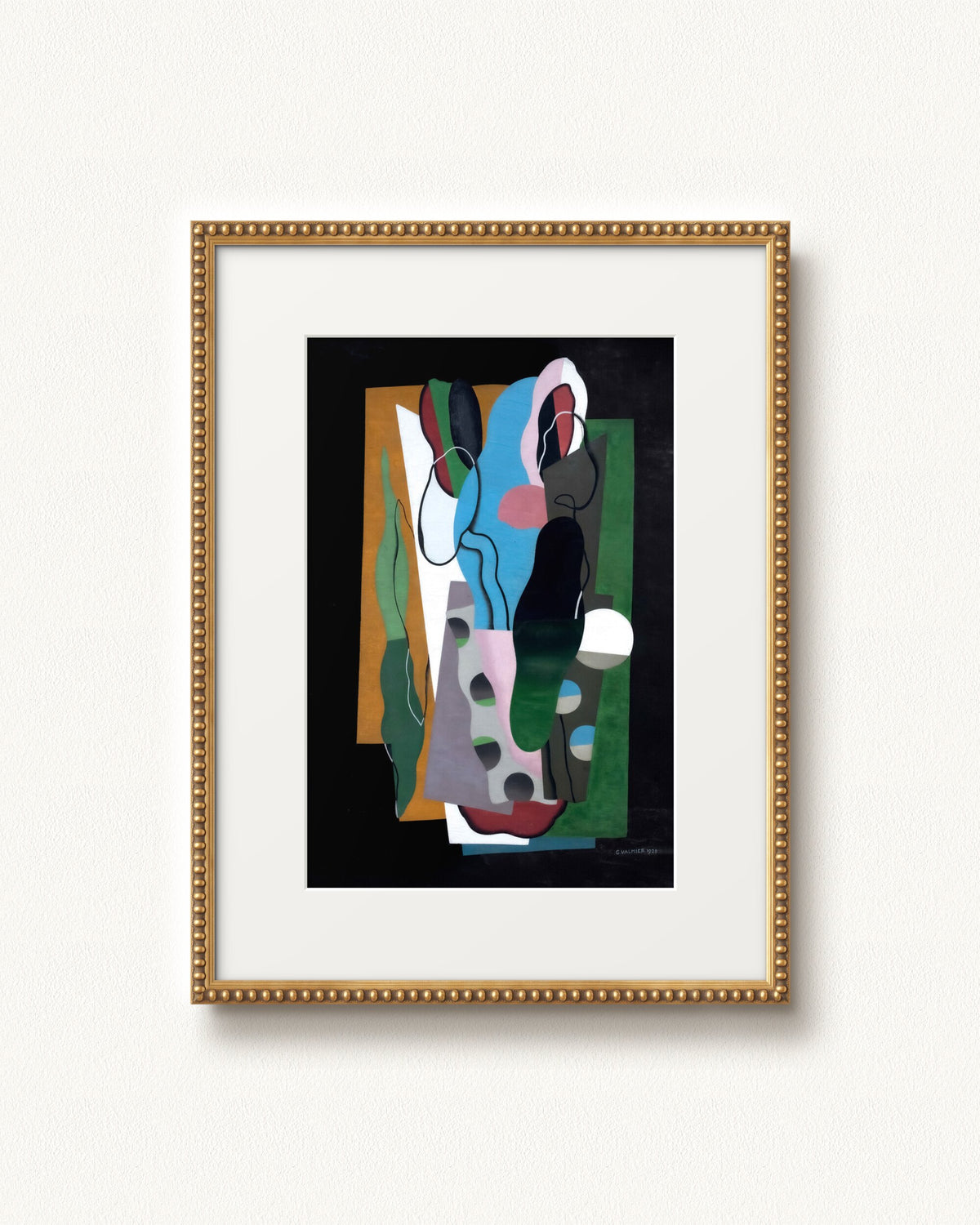 Les Tulipes — 18 x 24, Signature Gold Leaf Bead frame, with white mat