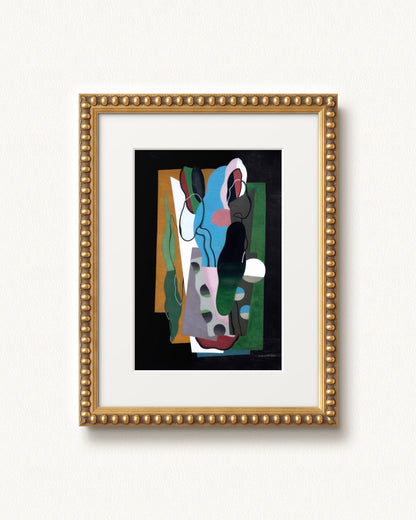 Les Tulipes — 9 x 12, Signature Gold Leaf Bead frame, with white mat
