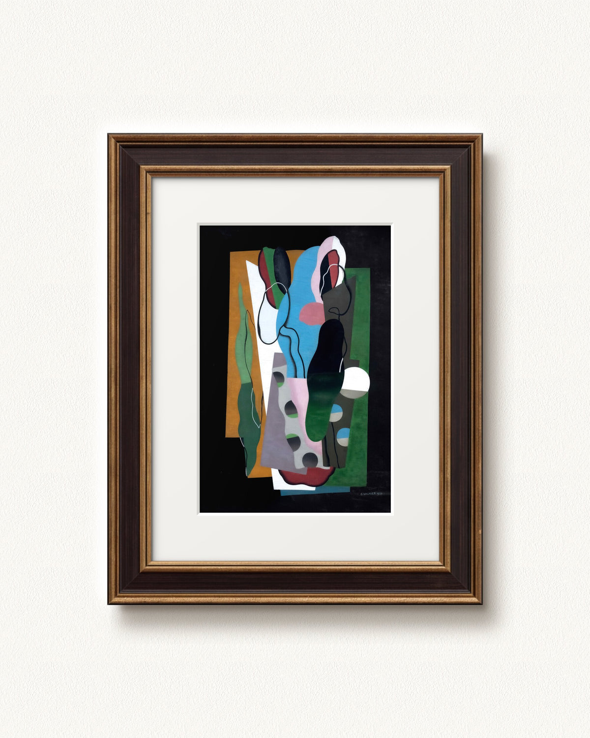 Les Tulipes — 9 x 12, Signature Gold with Burgundy Panel frame, with white mat