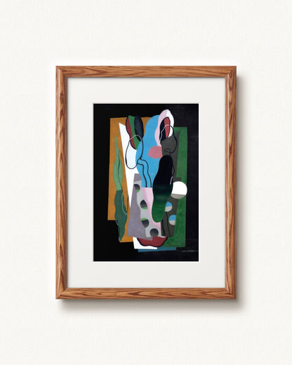 Les Tulipes — 12 x 16, Signature Honey Oak frame, with white mat