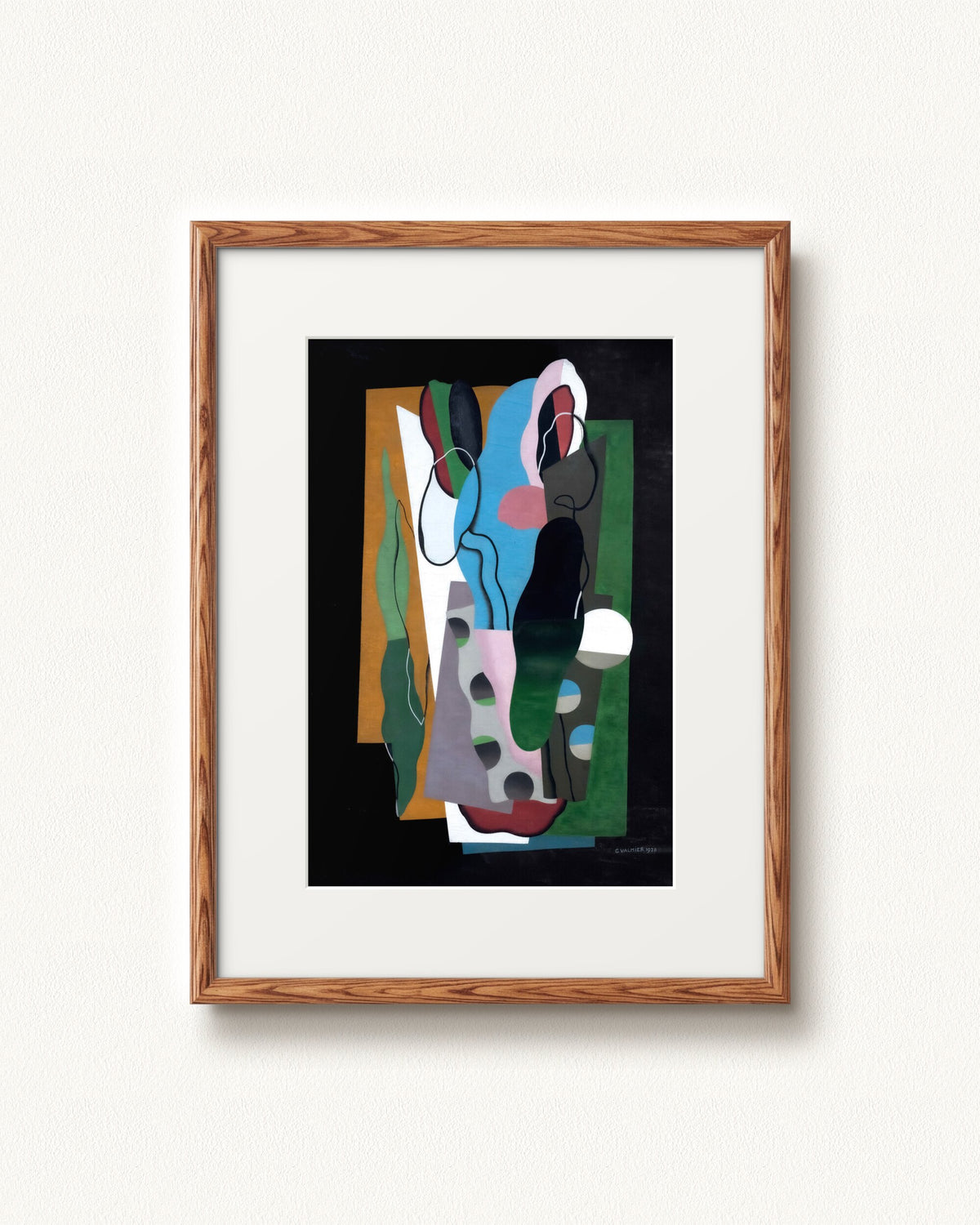 Les Tulipes — 18 x 24, Signature Honey Oak frame, with white mat