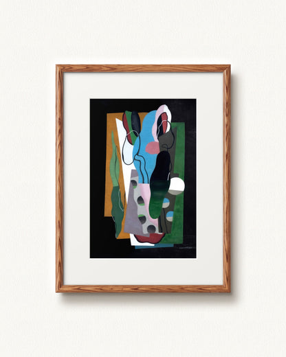 Les Tulipes — 18 x 24, Signature Honey Oak frame, with white mat