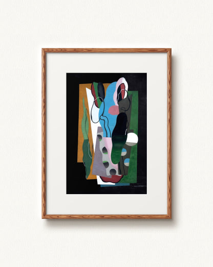 Les Tulipes — 24 x 32, Signature Honey Oak frame, with white mat