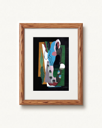 Les Tulipes — 9 x 12, Signature Honey Oak frame, with white mat