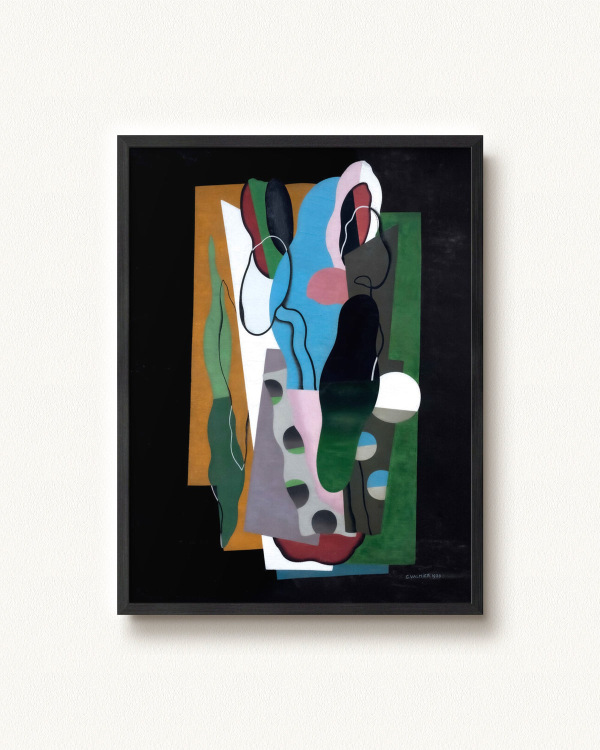 Les Tulipes — 24 x 32, Modern - Black frame