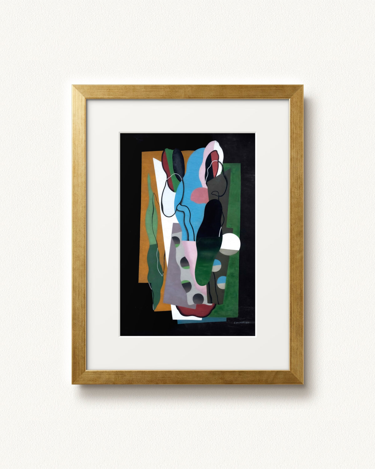Les Tulipes — 12 x 16, Modern - Gold frame, with white mat