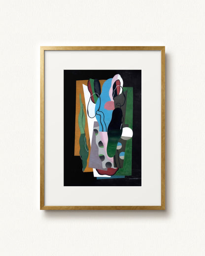 Les Tulipes — 24 x 32, Modern - Gold frame, with white mat