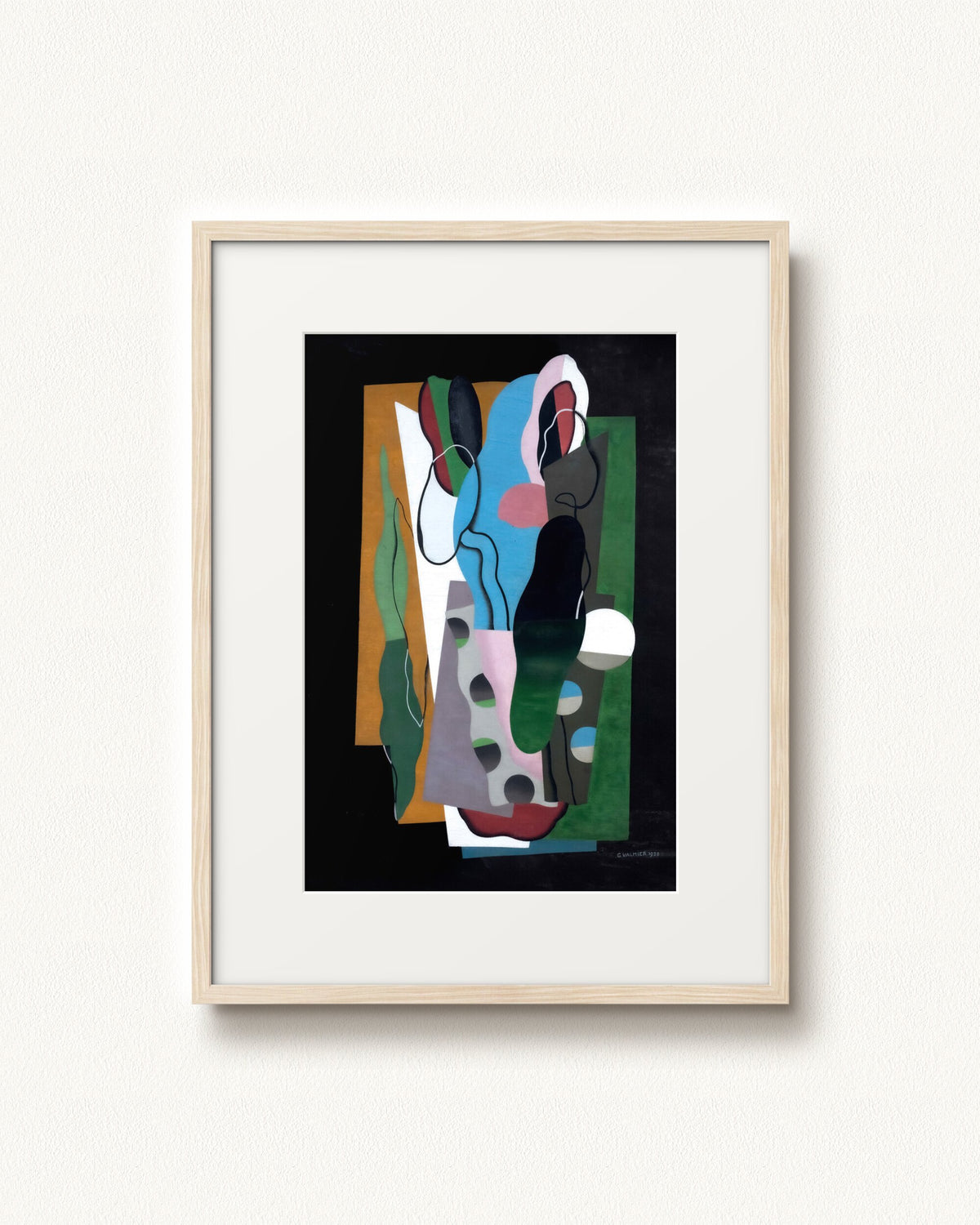 Les Tulipes — 24 x 32, Modern - Natural frame, with white mat