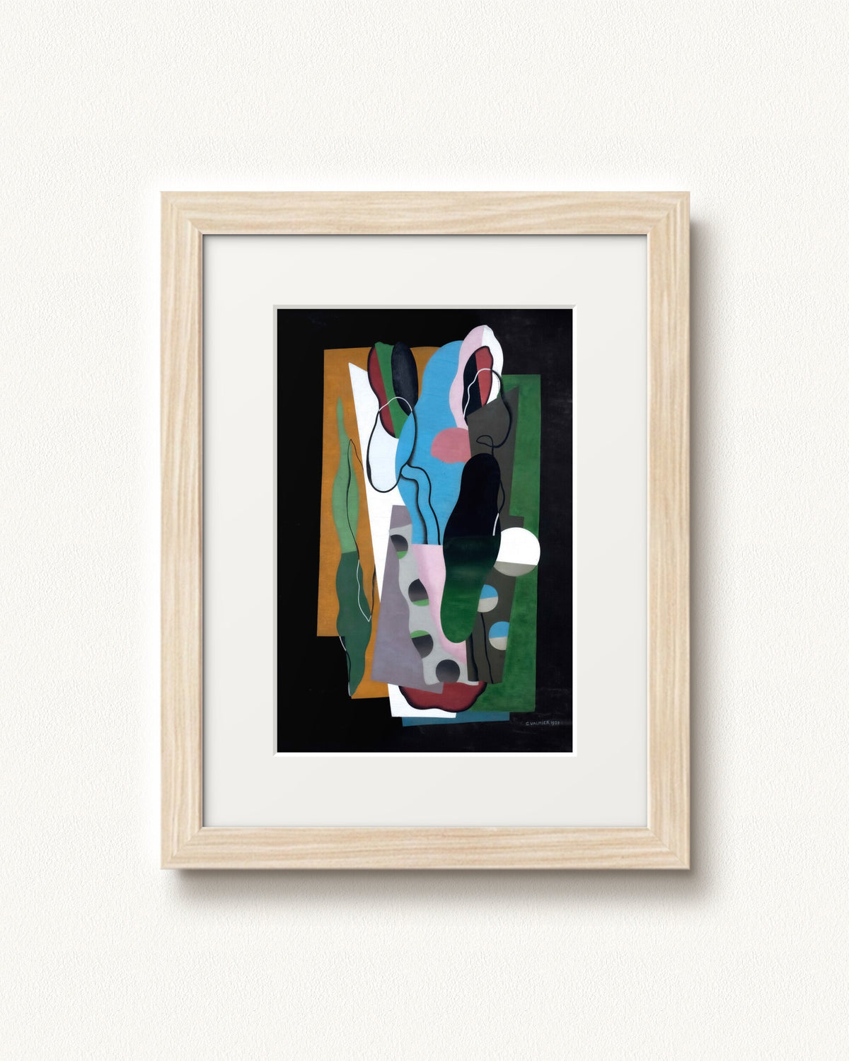 Les Tulipes — 9 x 12, Modern - Natural frame, with white mat