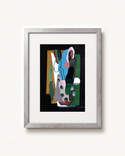 Les Tulipes — 12 x 16, Modern - Silver frame, with white mat