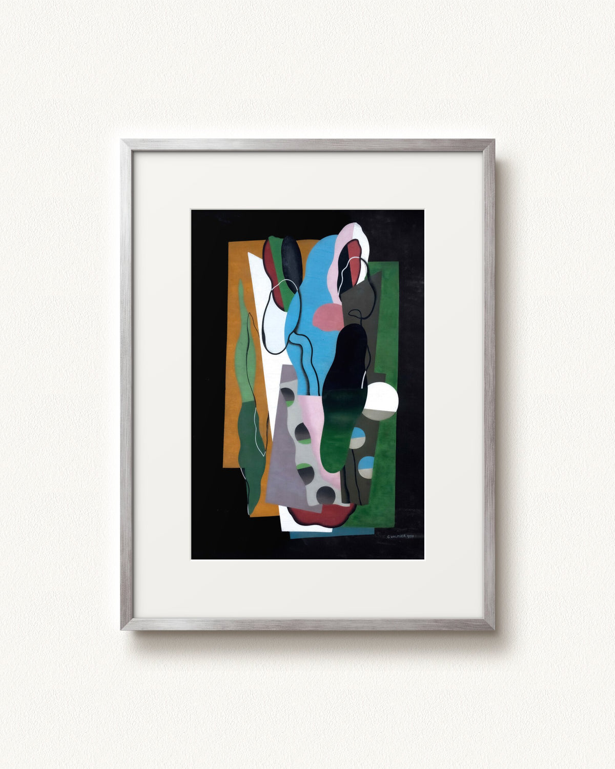 Les Tulipes — 24 x 32, Modern - Silver frame, with white mat
