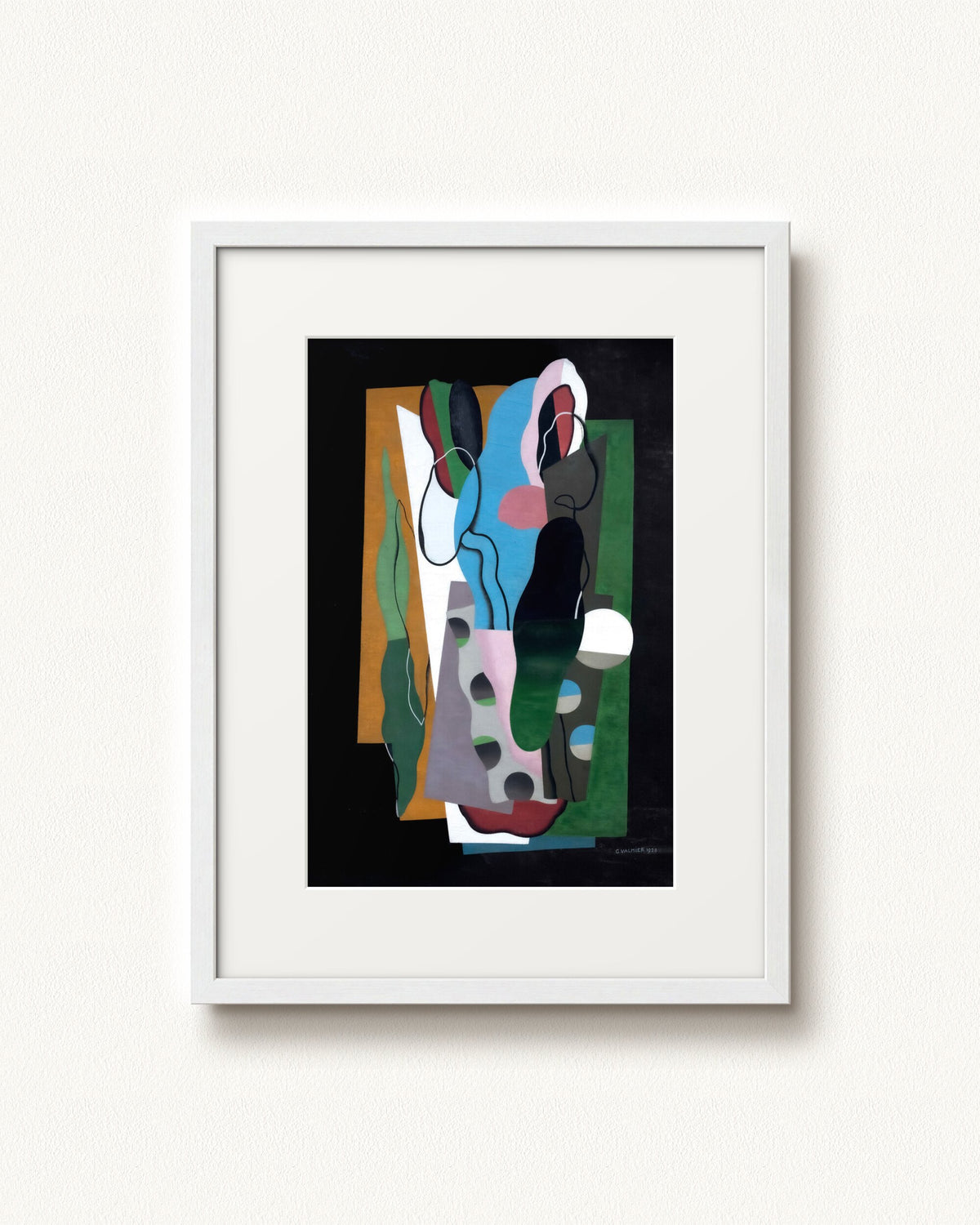Les Tulipes — 18 x 24, Modern - White frame, with white mat