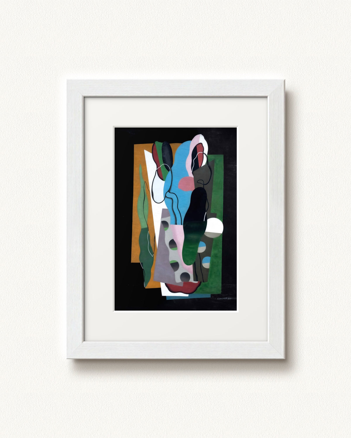 Les Tulipes — 9 x 12, Modern - White frame, with white mat