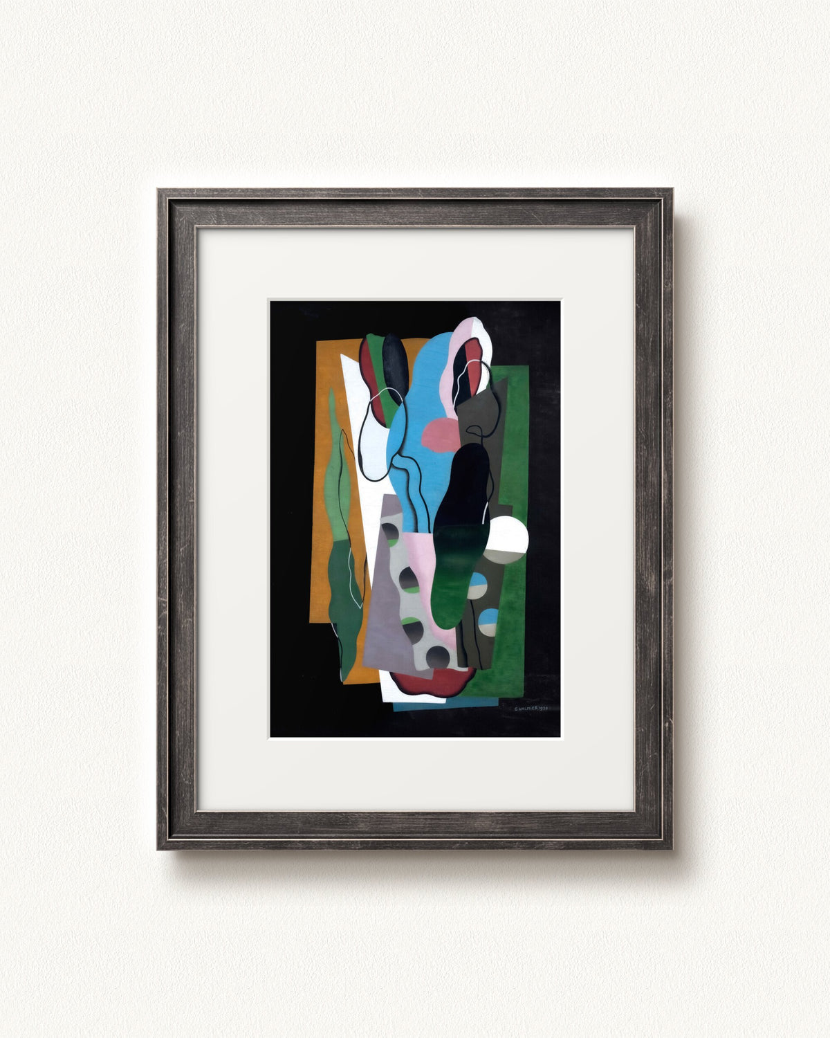 Les Tulipes — 12 x 16, Slimwoods Black Silver frame, with white mat