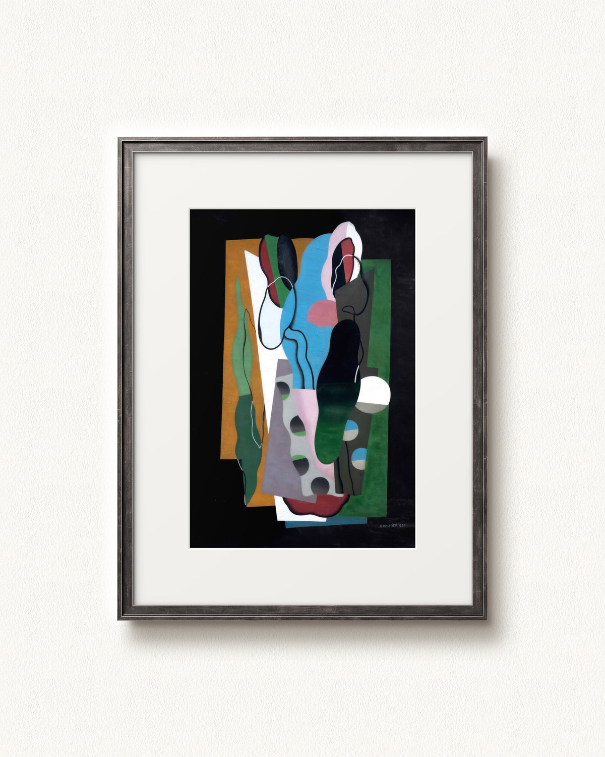 Les Tulipes — 24 x 32, Slimwoods Black Silver frame, with white mat
