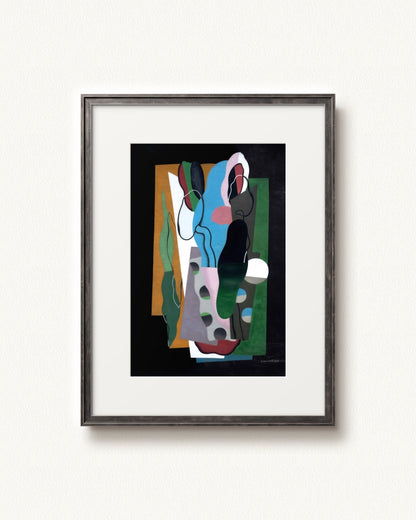 Les Tulipes — 24 x 32, Slimwoods Black Silver frame, with white mat